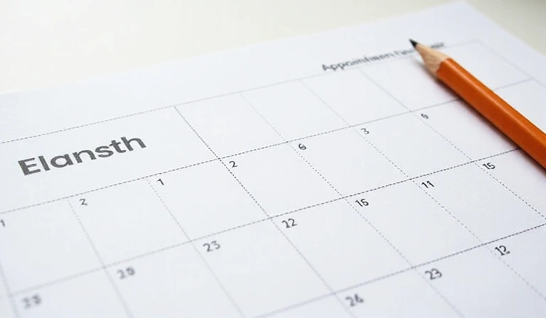 Imagen de un calendario o agenda con un lápiz, sugiriendo planificación y citas.